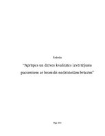 Referāts 'Aprūpes un dzīves kvalitātes izvērtējums pacientiem ar hroniski nedzīstošām brūc', 1.