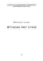 Referāts 'Attieksme pret citādo', 1.