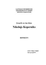 Referāts 'Nikolajs Koperniks - ģeogrāfs un viņa idejas', 1.