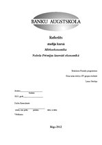 Konspekts 'Nobela prēmijas laureāti ekonomikā', 1.