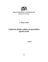 Paraugs 'Asinhronā dzinēja vadības un aizsardzības aparātu izvēle', 1.
