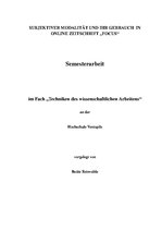 Referāts 'Subjektiver Modalität und Ihr Gebrauch in Online Zeitschrift "Focus"', 1.