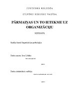 Referāts 'Pārmaiņas un to ietekme uz organizāciju', 1.