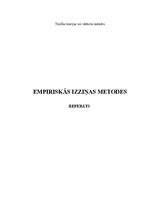Referāts 'Empīriskās izziņas metodes', 1.