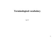 Konspekts 'Terminological Vocabulary', 37.