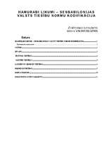 Referāts 'Hammurapi likumi - Senbabilonijas valsts tiesību normu kodifikācija', 1.