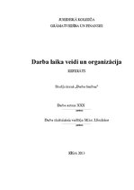 Referāts 'Darba laika veidi un organizācija', 1.