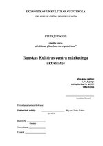 Referāts 'Bauskas Kultūras centra mārketinga aktivitātes', 1.