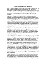 Eseja 'Music Is a Fundamental Necessity', 1.