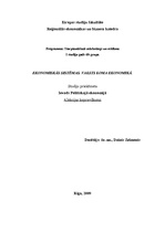 Konspekts 'Ekonomiskās sistēmas. Valsts loma ekonomikā', 1.