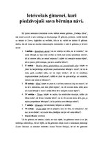 Konspekts 'Ieteicošais ģimenei, kura piedzīvojusi sava bērniņa nāvi', 1.