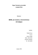 Eseja 'Mūsdienu mikromehānikas tehnoloģijas', 1.