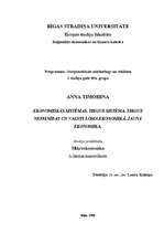 Konspekts 'Ekonomiskās sistēmas. Tirgus sistēma. Tirgus nepilnības un valsts loma ekonomikā', 1.