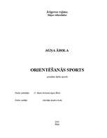Referāts 'Orientēšanās sports', 1.