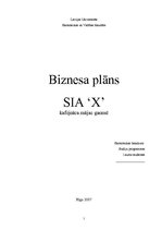 Biznesa plāns 'SIA "X" kafejnīca mājas gaumē', 1.