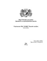 Referāts 'Uzņēmuma SIA "Loks" finanšu analīze', 1.
