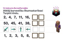 Prezentācija 'Matemātika ar Minecraft varoņiem: zināšanu pārbaudes uzdevumi 1.–2. klasei', 14.