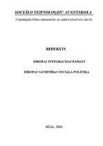 Referāts 'Eiropas Savienības sociālā politika', 1.