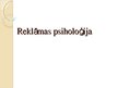 Prezentācija 'Reklāmas psiholoģija', 1.