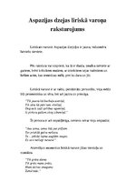 Konspekts 'Aspazijas dzejas liriskā varoņa raksturojums', 1.