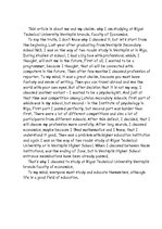 Eseja 'My Special Field', 2.