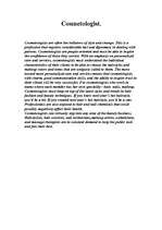 Eseja 'Cosmetologist', 1.