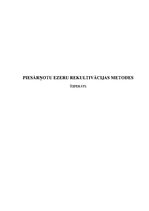 Referāts 'Piesārņotu ezeru rekultivācijas metodes', 1.