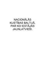 Referāts 'Nacionālās kustības Baltijā. Par ko iestājās jaunlatvieši', 1.