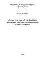 Diplomdarbs '"Seesam Insurance AS" Latvijas filiāles pakalpojumu analīze un darbības finansiā', 1.