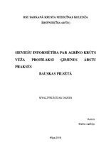Diplomdarbs 'Sieviešu informētība par agrīno krūts vēža profilaksi ģimenes ārstu praksēs Baus', 1.
