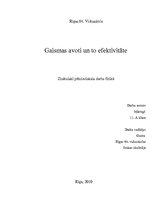 Referāts 'Gaismas avoti un to efektivitāte', 1.