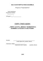 Diplomdarbs 'Ziedu salona "Rēzija" mārketinga darbības analīze un pilnveide', 1.