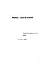 Referāts 'Kredītu veidi un riski', 1.