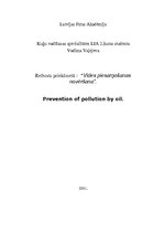 Referāts 'Prevention of Pollution by Oil', 1.