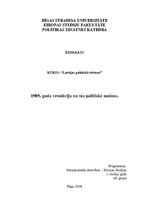 Referāts '1905.gada revolūcija un tās politiskā nozīme', 1.