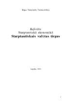 Referāts 'Starptautiskais valūtas tirgus', 1.