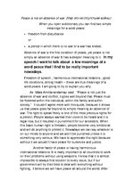 Eseja 'Peace Is not an Absence of War', 1.