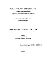 Biznesa plāns 'Izveidotais uzņēmums SIA "Kino"', 1.