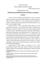 Eseja 'Industrialā un postindustriālā laikmeta kopīgās un atšķirīgās pazīmes', 1.