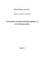 Konspekts 'Termoreaktīvo materiālu tehnoloģiskās īpašības un to novērtēšanas metodes', 1.