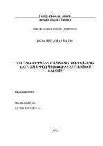 Diplomdarbs 'Vecuma pensijas tiesiskais regulējums Latvijā un citās Eiropas Savienības valstī', 1.