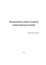 Referāts 'Piensaimniecības attīstība Latvijā pēc iestāšanās ES', 1.