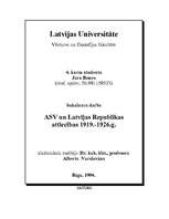 Diplomdarbs 'ASV un Latvijas Republikas attiecības 1919.-1926.gadsimtā ', 1.