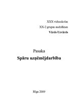 Eseja 'Spāru uzņēmējdarbība', 1.