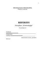 Referāts 'Kriminoloģija', 1.