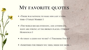 Prezentācija 'Homereading "All the bright places"', 7.