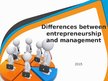 Prezentācija 'Differences between Entrepreneurship and Management', 1.