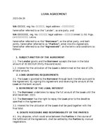 Paraugs 'Loan agreement', 1.