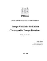 Eseja 'Does European Culture Exist?', 1.
