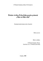 Referāts 'Ētiskās vērtības Ērika Kūļa pasaku grāmatā "Niķa un Riķa stiķi"', 1.